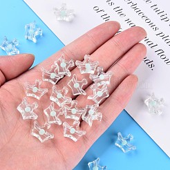 透明なアクリルビーズ  二層ビーズ  クラウン  アクアマリン  14x17.5x7mm  穴：2mm  約581個/500g&nbsp;MACR-S373-105-B03