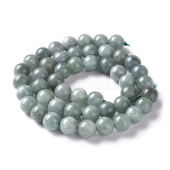天然白翡翠模倣ビルマ翡翠ビーズ連売り  ラウンド  染め  8mm  穴：1mm  約48個/連  15.16インチ（38.5cm）&nbsp;G-I299-F09-8mm