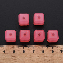 模造ゼリーアクリルビーズ  キューブ  鮭色  11.5x11x11mm  穴：2.5mm  約528個/500g&nbsp;MACR-S373-89-E03