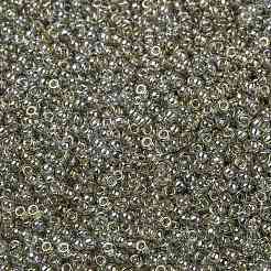 MIYUKIラウンドロカイユビーズ  日本製シードビーズ  8/0  （rr1881)透明シルバーグレーゴールド光沢  3mm  穴：1mm  約2111~2277個/50g&nbsp;SEED-X0055-RR1881