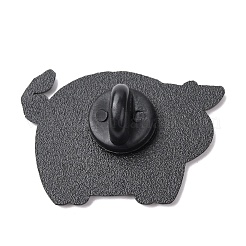 エナメルピン  バックパック用合金ラペルピンバック  ブラック  牛  23.5x33mm&nbsp;JEWB-B033-01EB-01
