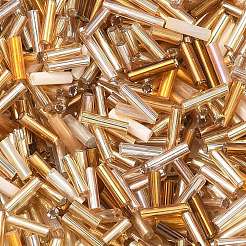 ガラスラウンドラッパビーズ  混合スタイル  ゴールデンロッド  5~7x2mm  穴：0.6~1mm  約16199個/ポンド&nbsp;SEED-XCP0001-47G