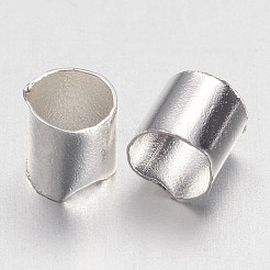 真鍮製つぶし玉カシメ玉  チューブ  カドミウムフリー＆ニッケルフリー＆鉛フリー  銀色のメッキ  3x3mm  穴：2.5mm  400個/ 10g&nbsp;X-KK-L017-S