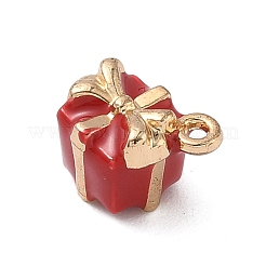 クリスマス合金エナメルチャーム  ゴールドカラー  贈り物  11x9x7.5mm  穴：1.2mm&nbsp;LS-ENAM-F156-01G-08