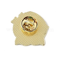 フルーツエナメルピン  バックパックの服に金色の合金のラペルピンを塗装する  桃  24x25.5mm&nbsp;JEWB-K018-31D-G