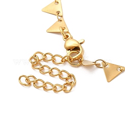 女性用304ステンレススチールチェーンブレスレット  ゴールドカラー  三角形  7-1/2インチ（19cm）  リンク：7x6mm&nbsp;BJEW-I313-03
