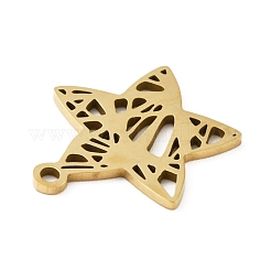 ステンレスペンダント201個  中空  スター  ゴールドカラー  16x15x1mm  穴：1.4mm&nbsp;STAS-D190-02G