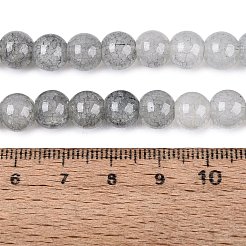 焼き絵の具、ひび割れガラスビーズ、糸  天然石風ビーズ  ラウンド  ライトグレー  8~8.5mm  穴：0.9~1.2mm  約100~108個/連  29.33~31.30インチ（74.5~79.5cm）&nbsp;GLAA-Q106-03A-02