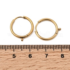 304ステンレススチール製ハギーフープピアス金具  イオンプレーティング（ip）  カン付き  18KGP本金メッキ  16.5x15x1.5mm  穴：1.2mm  ピン：0.8mm&nbsp;STAS-C161-03G