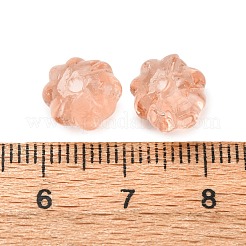 手作りランプワークビーズ  カボチャ  桃パフ  9~10x8mm  穴：1.2mm&nbsp;LAMP-U005-01D