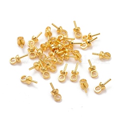 真鍮製カップペグベイルペンダント  片穴ビード用  ゴールドカラー  7x3mm  穴：1.5mm  ピン：0.5mm  100個/袋&nbsp;X-KK-Z018-01B-G
