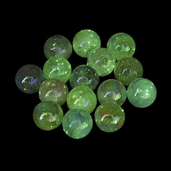 丸型 UV メッキ 光る虹色 アクリルビーズ  キラキラビーズ  暗闇で光る  ミックスカラー  15.5mm  穴：3.5mm&nbsp;LACR-R001-10A