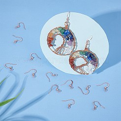 316サージカルステンレススチールピアスフック  耳ワイヤー  水平ループ付き  ローズゴールド  16x16~19.5x3mm  穴：2mm  21ゲージ  ピン：0.7mm&nbsp;STAS-P220-13RG