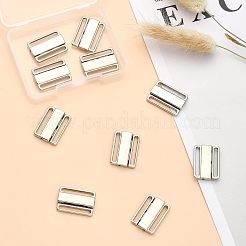 合金ビキニクリップ  ブラの留め具交換パーツ  ランジェリースナップ閉鎖  プラチナ  16.5x23.5x3.5mm  穴：20x2mm  10セット/箱&nbsp;FIND-CA0005-49