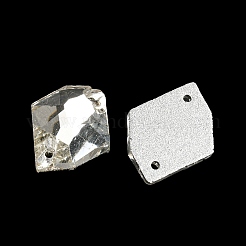 ガラスコネクタチャーム  ファセット ポリゴン リンク  透明  17x13.5x5mm  穴：1.2mm&nbsp;GLAA-A006-11A