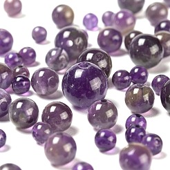 340個4スタイルの天然アメジストジェムストーンビーズ  ラウンド  4mm / 6mm / 8mm / 10mm  穴：1mm&nbsp;G-LS0001-42