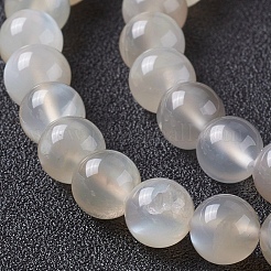 天然ホワイトムーンストーンビーズ連売り  ラウンド  8~8.5mm  穴：1mm  約47個/連  15.35インチ（39cm）&nbsp;G-I268-A-8mm