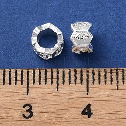 真鍮ビーズ  カドミウムフリー＆ニッケルフリー＆鉛フリー  フラットラウンド  925銀メッキ  5.5x3.5mm  穴：3.5mm&nbsp;KK-P256-06S
