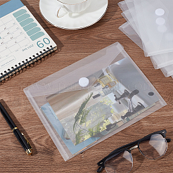 スナップ付きPPプラスチックカード収納バッグ12個  紙カードホルダー用  長方形  透明  22.8x18cm&nbsp;ABAG-SP0001-39