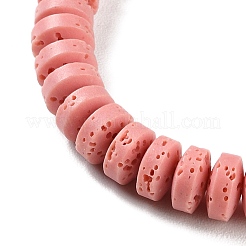 合成溶岩石染色ビーズ連売り  ロンデル  ピンク  8~8.5x4mm  穴：0.7mm  約90個/連  14.96''（38センチメートル）&nbsp;G-H311-09-10