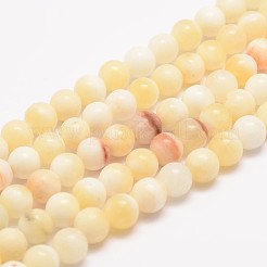 天然のハニージェイドビーズ連売り  ラウンド  4~5mm  穴：0.7mm  約82個/連  15インチ&nbsp;X-G-K153-B26-4mm