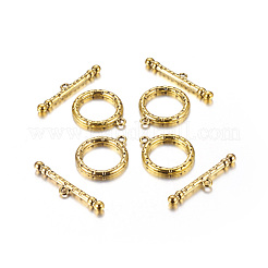 チベット風マンテル  亜鉛合金ビーズキャップ  アンティーク黄金  鉛フリー及びカドミウムフリー  リング：26x21mm  穴：2mm  バー：37mm  穴：2mm&nbsp;GLF1408Y