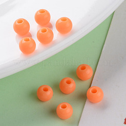 不透明なアクリルビーズ  ラウンド  サンゴ  6x5mm  穴：1.8mm  約4400個/500g&nbsp;MACR-S370-C6mm-A11