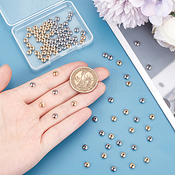 100個 2色 304ステンレススチール スムースロンデルビーズ  ミックスカラー  5x3mm  穴：1.6mm  50個/カラー&nbsp;STAS-UN0057-09