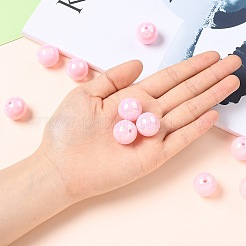 ソリッドカラーアクリルビーズ  ABカラーメッキ  ラウンド  ピンク  20mm  穴：2mm  約115個/500g&nbsp;PACR-S095-20mm-19