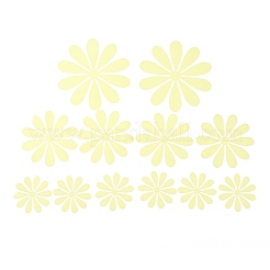 3dプラスチック蓄光ウォールステッカー  マスキングテープ付  家の居間の寝室の壁の装飾のため  花  シャンパンゴールド  50~100x0.2mm  12個/セット&nbsp;DIY-F077-06C