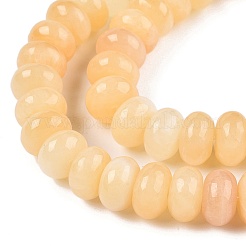 天然石イエロージェイド翡翠ビーズ連売り  ロンデル  10x6mm  穴：1mm  約34個/連  7.87''（20センチメートル）&nbsp;G-T138-76