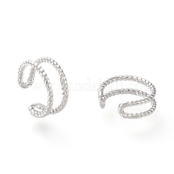 真鍮カフイヤリング  プラチナ  11x10.5x4.5mm  内径：7.5mm&nbsp;EJEW-I249-18P
