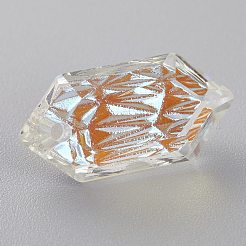 エンボスガラスラインストーンペンダント  双円錐形  多面カット  クリスタルのきらめき  20x10x5.5mm  穴：1.6mm&nbsp;GLAA-J101-02B-001SI