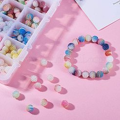 パール調アクリルビーズ  ベリービーズ  組み合わせビーズ  ラウンド  ミックスカラー  10mm  穴：1mm  18色  約18PCS /カラー  324個/箱&nbsp;OACR-PH0001-23