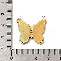304 304ステンレススチールパヴェ天然パウアシェルペンダント  蝶のチャーム  ゴールドカラー  24.5x25x2.5mm  穴：2mm&nbsp;STAS-Z148-01G