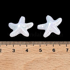 プラスチックビーズを電気メッキ  ヒトデ  ホワイト  19~19.5x19.5x8.8mm  穴：1.8mm&nbsp;KY-Z002-03