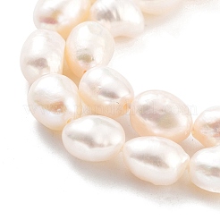 天然養殖淡水パールビーズ連売り  研磨両側  グレード3a+  ホワイト  6~7mm  穴：0.6mm  約23個/連  6.69''（17センチメートル）&nbsp;PEAR-P062-29A