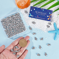 チベット風亜鉛合金魚ビーズ100個  アンティークシルバー  12x8x4mm  穴：1mm&nbsp;TIBEB-SC0001-35