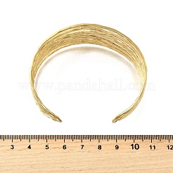 女性用304ステンレススチールカフバングル  18KGP本金メッキ  1-1/2インチ（3.7cm）  内径：2-1/2x1-7/8インチ（6.2x49cm）&nbsp;BJEW-M103-01B-G