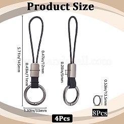 レザーキーホルダー  合金クラスプ付  ブラック  145x33mm&nbsp;KEYC-WH20004-05B