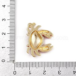 真鍮の赤いエナメルペンダント  丸カン付き海の動物チャーム  ゴールドカラー  カニ  23.5x18x4mm  穴：3mm&nbsp;KK-C116-03B-G