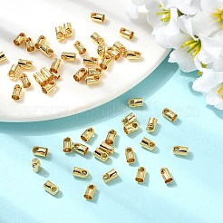 シェグレースの真鍮製コードエンド  カドミウムフリー＆ニッケルフリー＆鉛フリー  長持ちメッキ  18KGP本金メッキ  4.5x2.5mm  穴：1mm  内径：1.6mm&nbsp;XGR0072G-67A-G