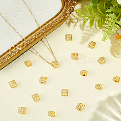 25 個 5 スタイル合金ビーズ  麻雀/サイコロ  ゴールドカラー  混合図形  7~10x7~8x6.5~7mm  穴：2.5~3mm  5個/スタイル&nbsp;FIND-OC0014-38