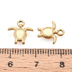 304ステンレススチール製タートルチャーム  イオンプレーティング（ip）  18KGP本金メッキ  11x10x1.5mm  穴：1.4mm&nbsp;X-STAS-T072-53G