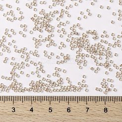 MIYUKIラウンドロカイユビーズ  日本製シードビーズ  （rr3191)シルバーライニングライトブラッシュab  15/0  1.5mm  穴：0.7mm  約27777個/50g&nbsp;SEED-X0056-RR3191