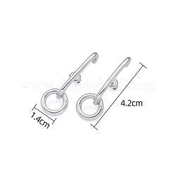 304ステンレススチールスタッドピアス  ラウンド  ステンレス鋼色  42x14mm&nbsp;STAS-OY003-64P