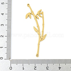 304ステンレススチールコネクターチャーム  竹のジョイントリンク  ゴールドカラー  48x16x1.1mm  穴：1.2mm&nbsp;STAS-S142-06G