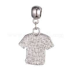 合金エナメルチャーム  服  プラチナ  ブラック  42mm  穴：5.5mm  ペンダント：27x25x2mm&nbsp;ENAM-F114-01P