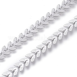 変色しない3.28フィート304ステンレススチールコブチェーン  ハンダ付け  ステンレス鋼色  6.5x6.5x0.5mm&nbsp;X-CHS-P011-07P