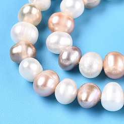 天然養殖淡水パールビーズ連売り  ラウンド  桃パフ  7~8mm  穴：0.8mm  約56~57個/連  14.96インチ（38cm）&nbsp;PEAR-N013-07F-01